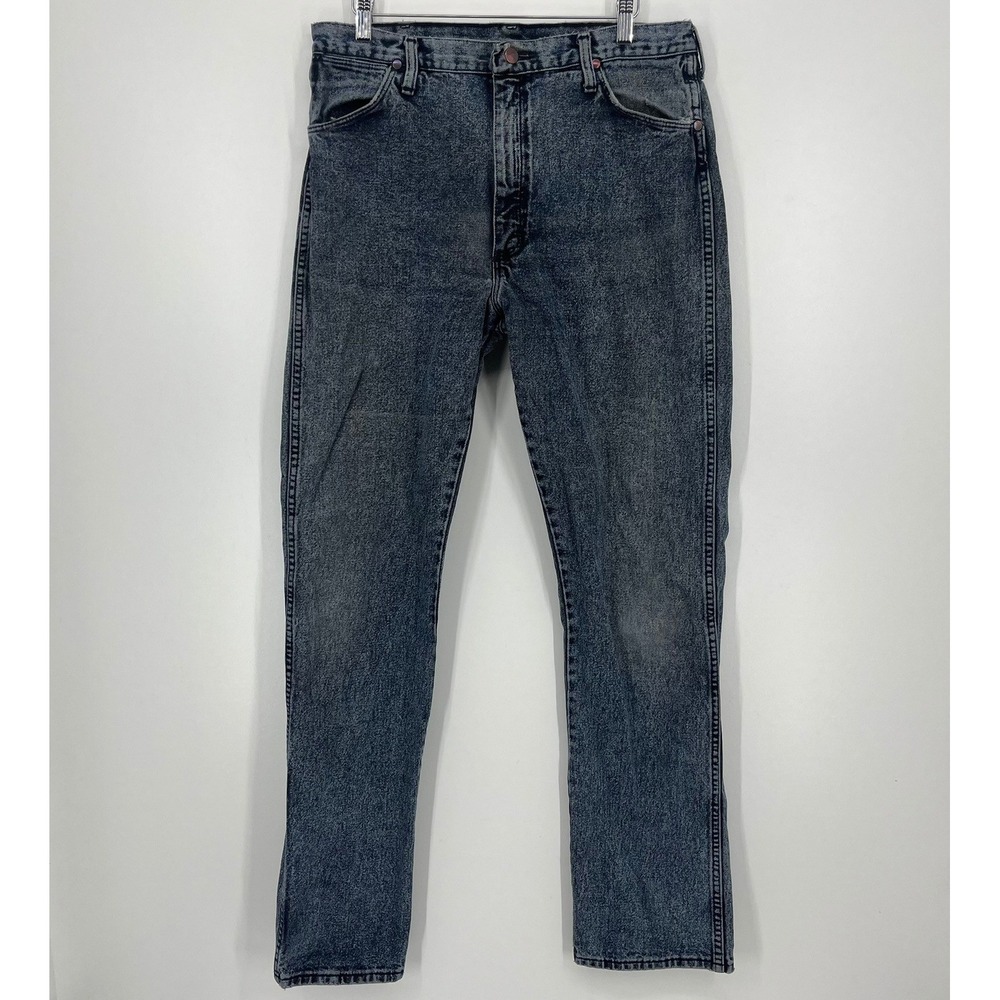 Wrangler Vintage Made in USA Acid Wash Straight Leg Mens Jeans 36x36